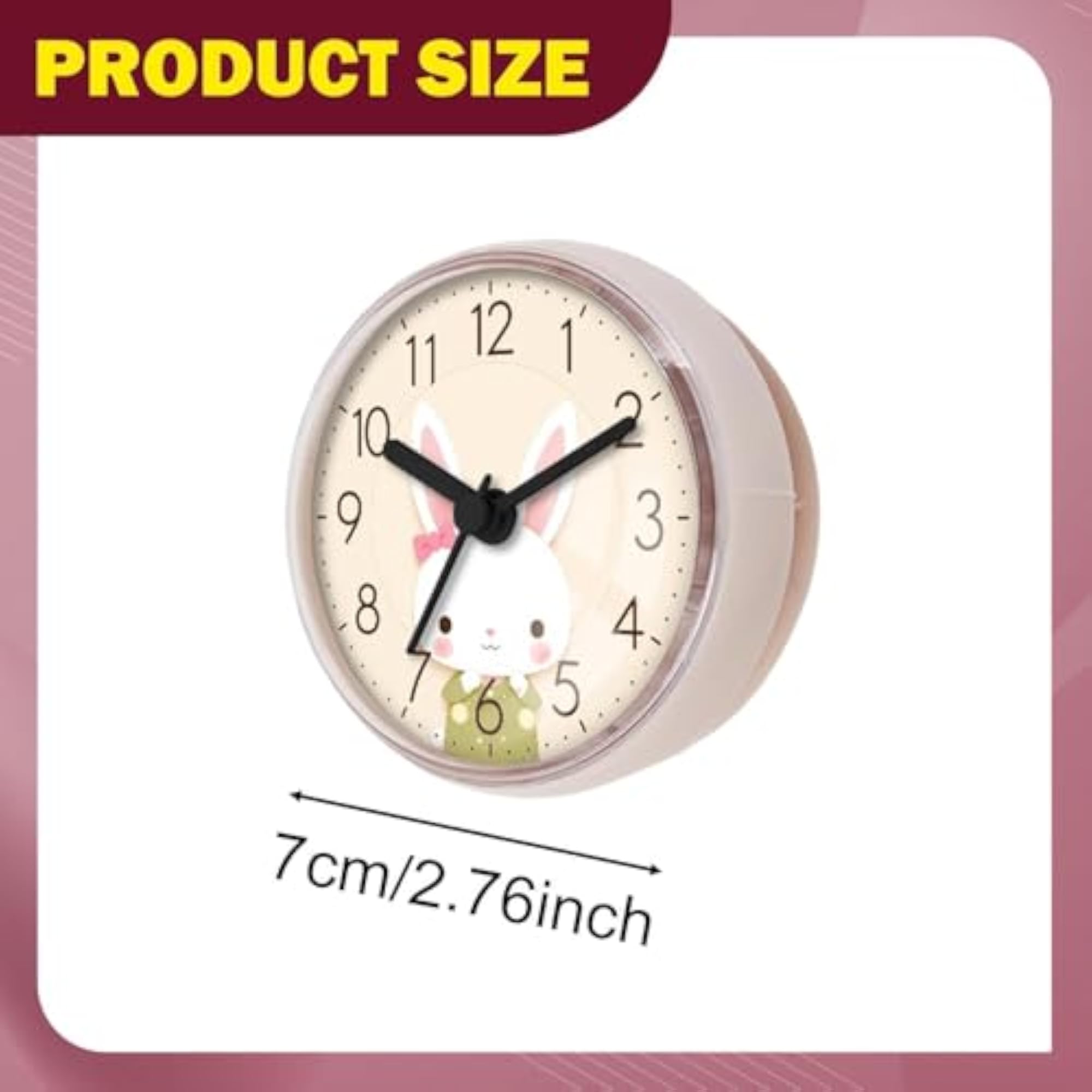Shower Wall Clock Waterproof for Kitchen Mirror